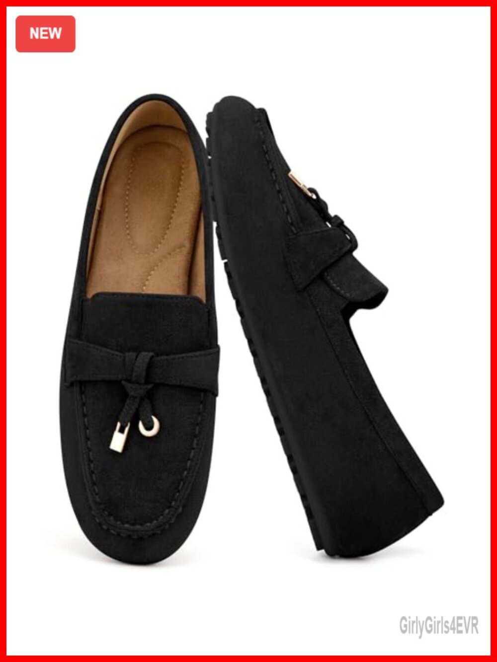 Faux Suede Penny Loafers - Slip On Comfort Dressy Flats for Work Driving